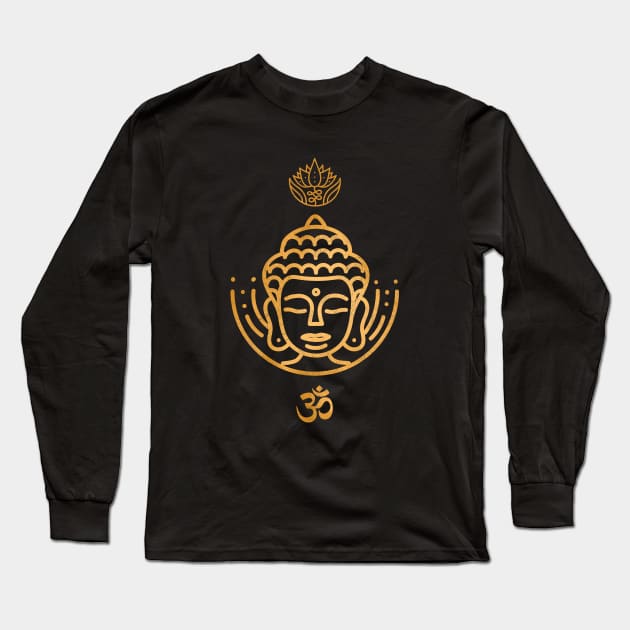 Buddha Meditation Zen Buddhism Om Harmony Long Sleeve T-Shirt by Foxxy Merch